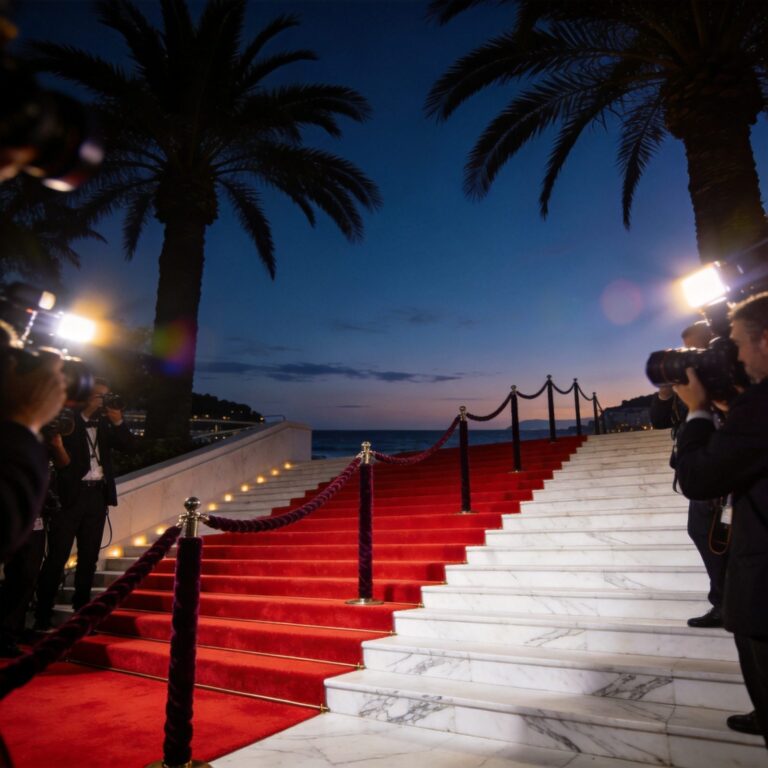 Tapis rouge Palais des Festivals Cannes — monte des marches