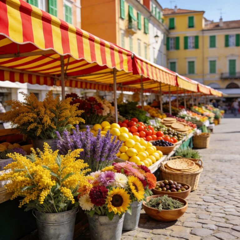 Marché aux fleurs Cours Saleya Nizza – Events mit Blumen und Früchten in der Provence