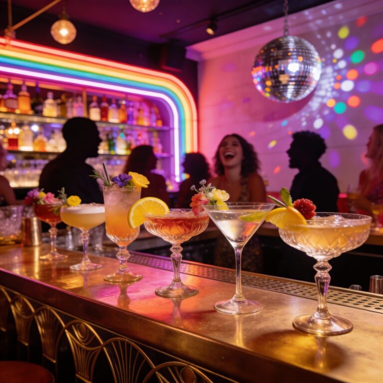 Bar gay friendly em Nice — ambiente festivo arc-en-ciel