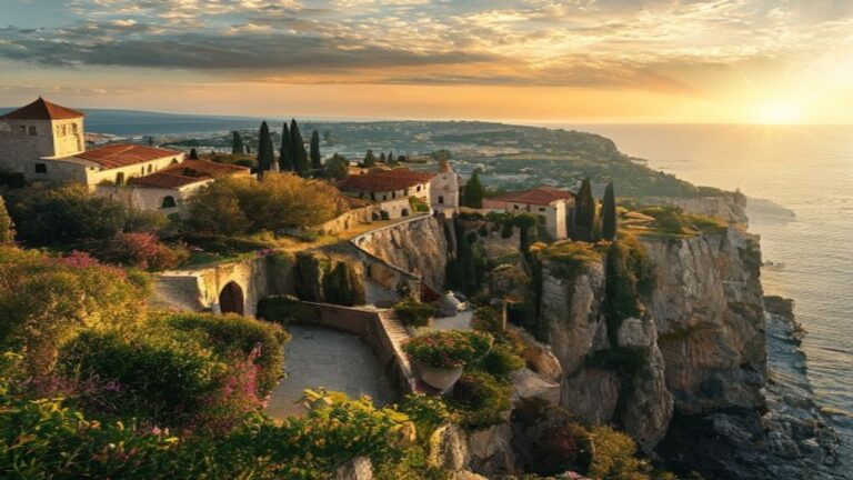 Village d'Èze, vue sur la falaise de la Côte d'Azur