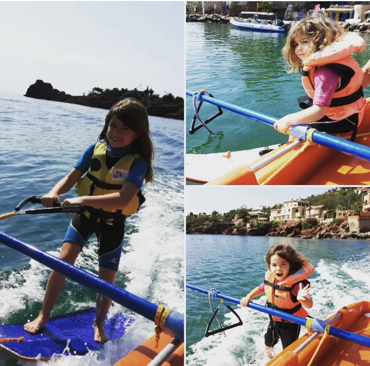 Små børn står på vandski nær Cannes ved Bat Ski fra 4 år