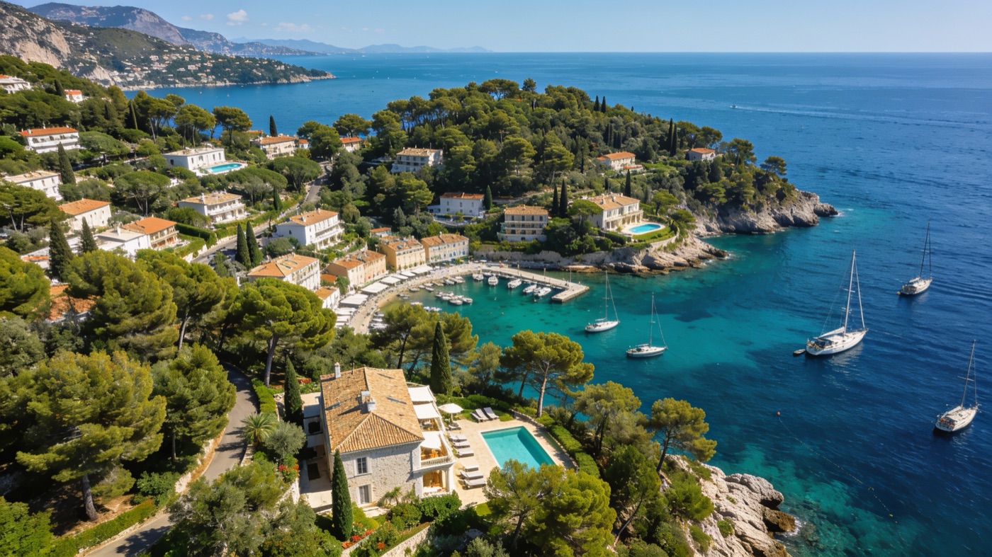 Vista aérea de la península de Saint-Jean-Cap-Ferrat en la Riviera francesa.
